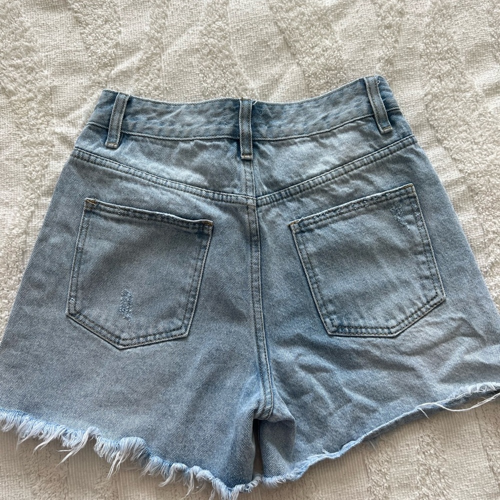Super down denim mom shorts